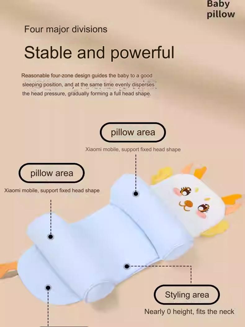 Baby Stretchable Shape Support Pillow - Ergonomic Infant Head Cushion