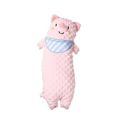 Soft Minky Dot Baby Soothing Pillow - Long Stuffed Animal Plush (Crocodile/Pig) for Newborn Sleeping Support & Sensory Comfort