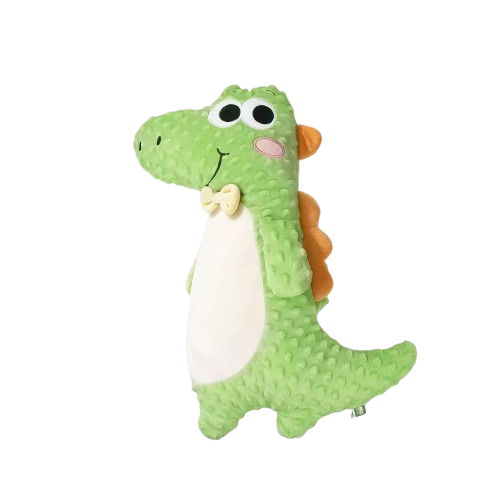 Soft Minky Dot Baby Soothing Pillow - Long Stuffed Animal Plush (Crocodile/Pig) for Newborn Sleeping Support & Sensory Comfort