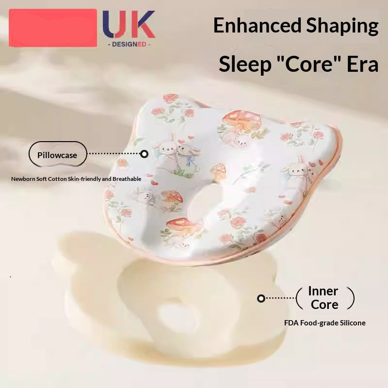 Baby Head Shaping Pillow - Prevent Flat Head Syndrome | Memory Foam Newborn Sleep Support 0-12 Months