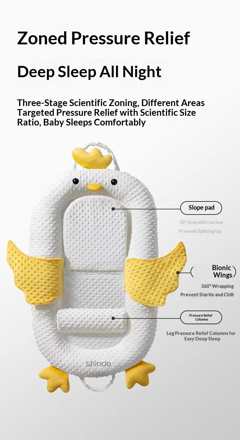 MEACAOFG Premium Baby Anti-Startle Bouncer Bed - Ergonomic Soothing Rocker with Cartoon Designs - Portable Infant Sleep Nest