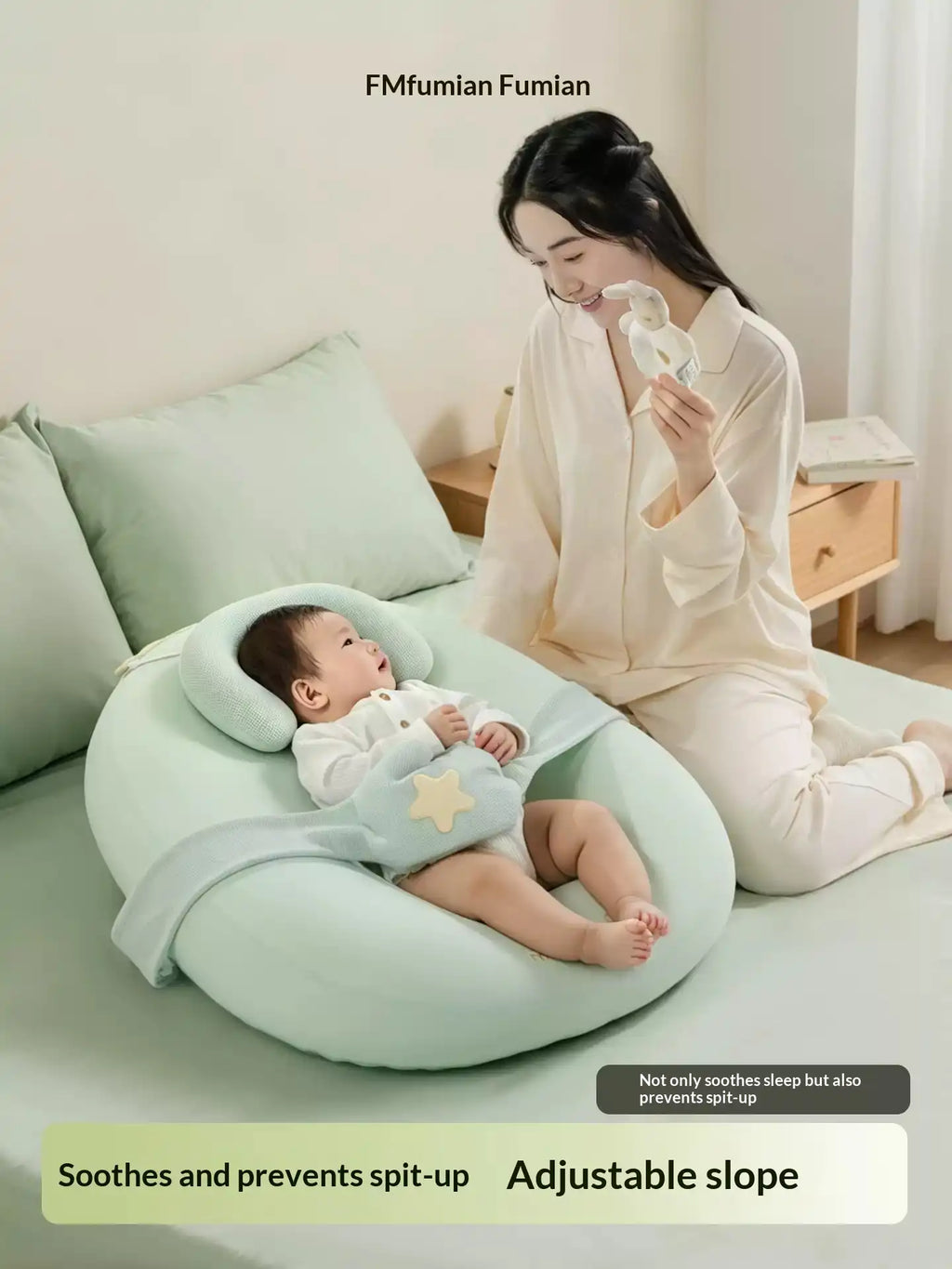 Luxury Baby Lounger for Newborns | Adjustable Infant Lounger Pillow | Anti-Reflux Baby Sleep Nest | Premium Baby Bed 0-12 Months