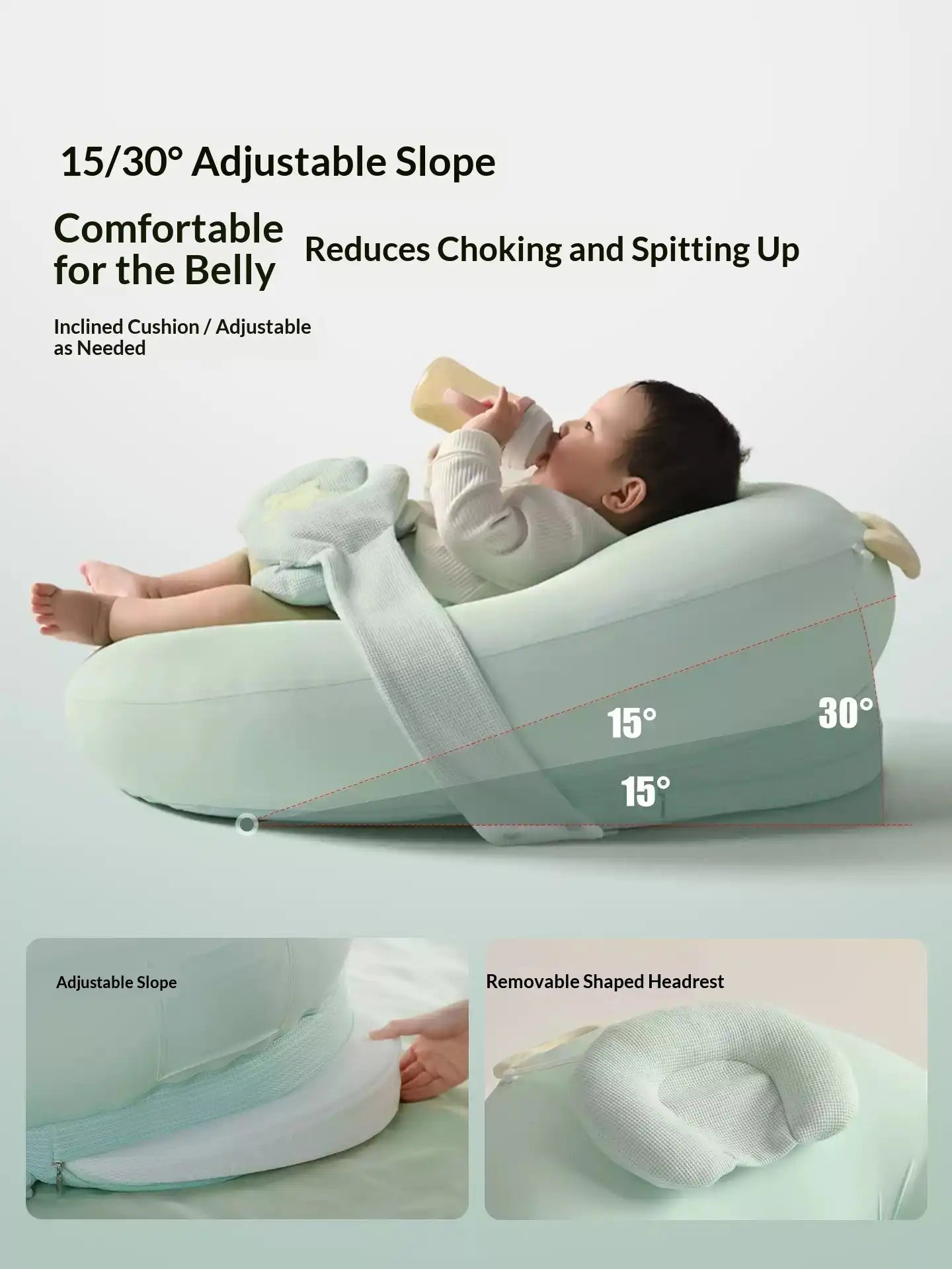 Luxury Baby Lounger for Newborns | Adjustable Infant Lounger Pillow | Anti-Reflux Baby Sleep Nest | Premium Baby Bed 0-12 Months