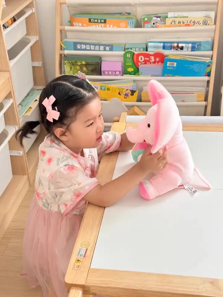 EACAOFG Peek-a-Boo Animated Plush Toy - Singing & Hiding Elephant/Bear Companion - Interactive Musical Stuffed Animal for Baby & Toddler