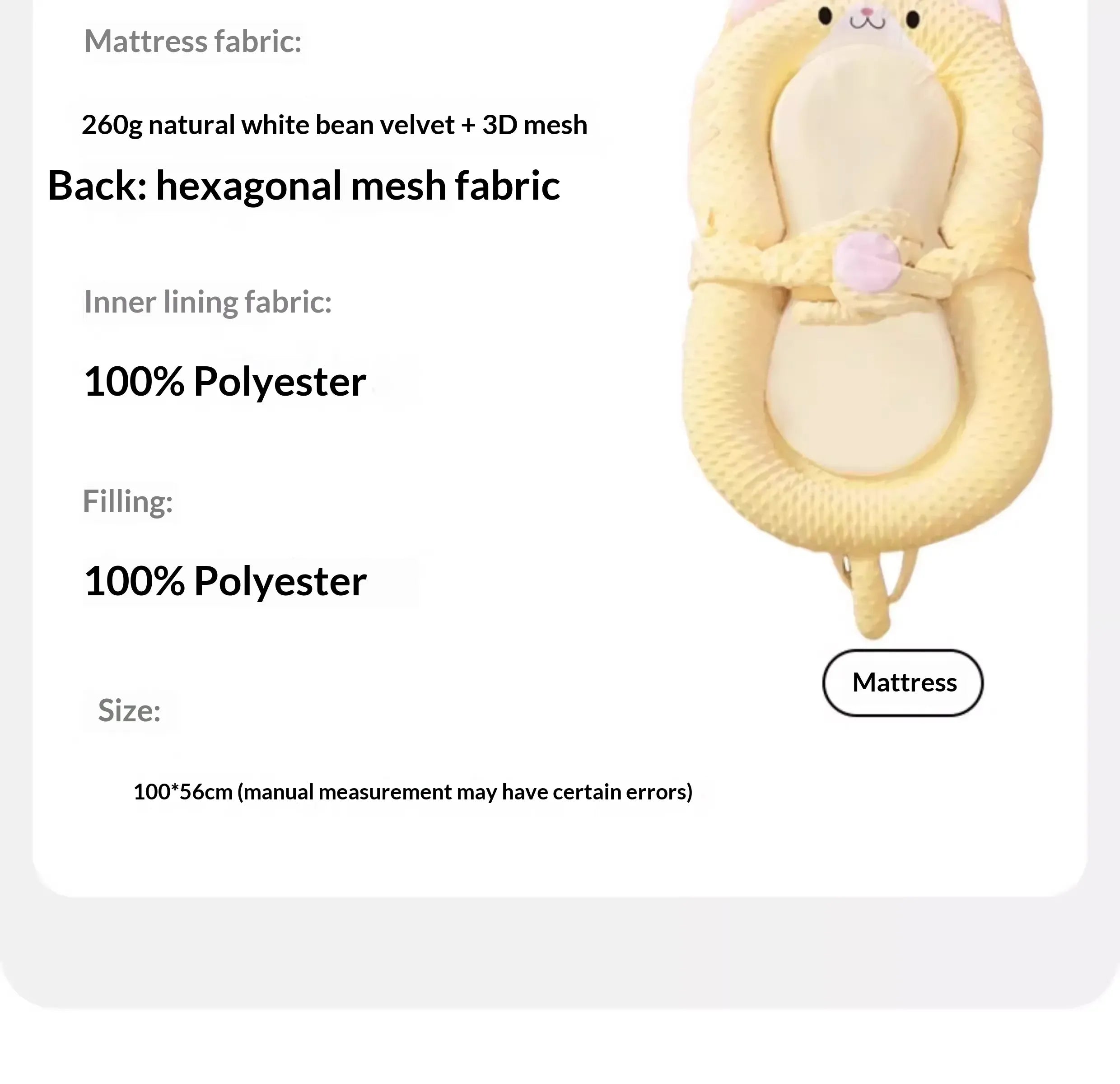 MEACAOFG Premium Baby Soothing Bed - Portable Infant Bassinet with Smart Gentle Rocking Motion - Newborn Sleep Nest 0-6 Months